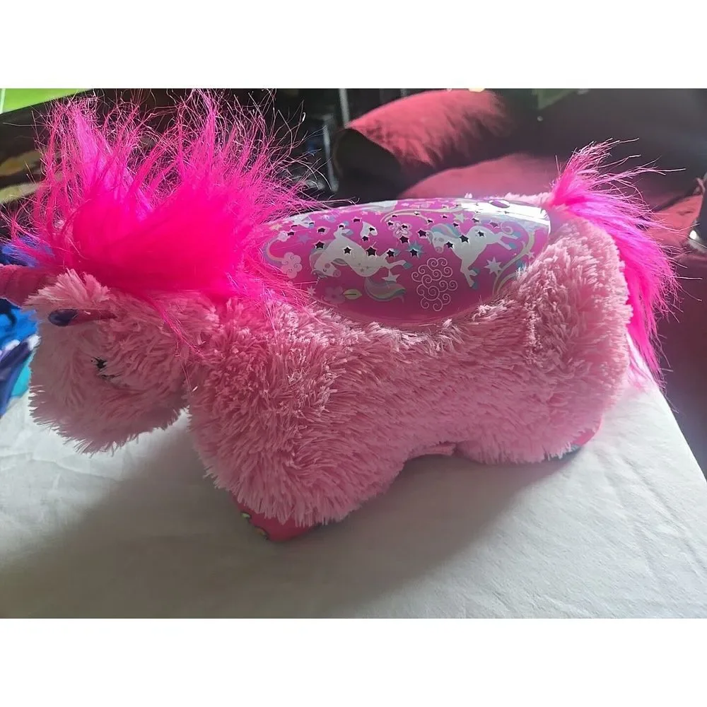 Pillow Pets Sleeptime Lites Pink Unicorn Plush Color Changing Nightlight Stars‎